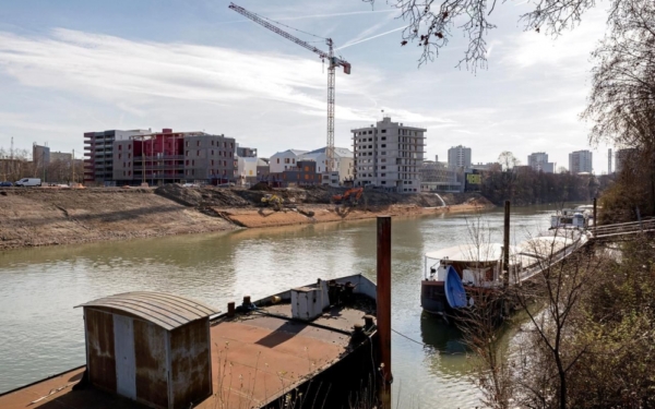 Zone d'activité de l'écoquartier fluvial en construction